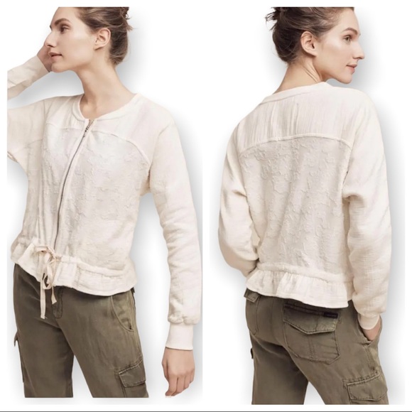 Anthropologie Jackets & Blazers - NWT Anthropologie Sunday Funday Creme Jacket Sweater Size S